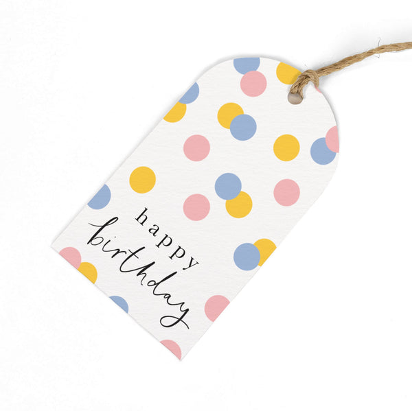 Gift Tag - GWT09 - Confetti Birthday Gift Tags (Pack of 6) - Confetti Birthday Gift Tag
