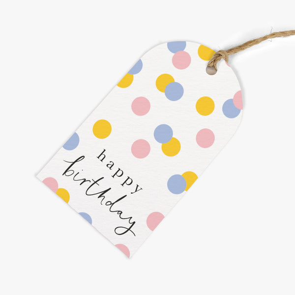 Gift Tag-GWT09 - Confetti Birthday Gift Tags (Pack of 6)-Whistlefish