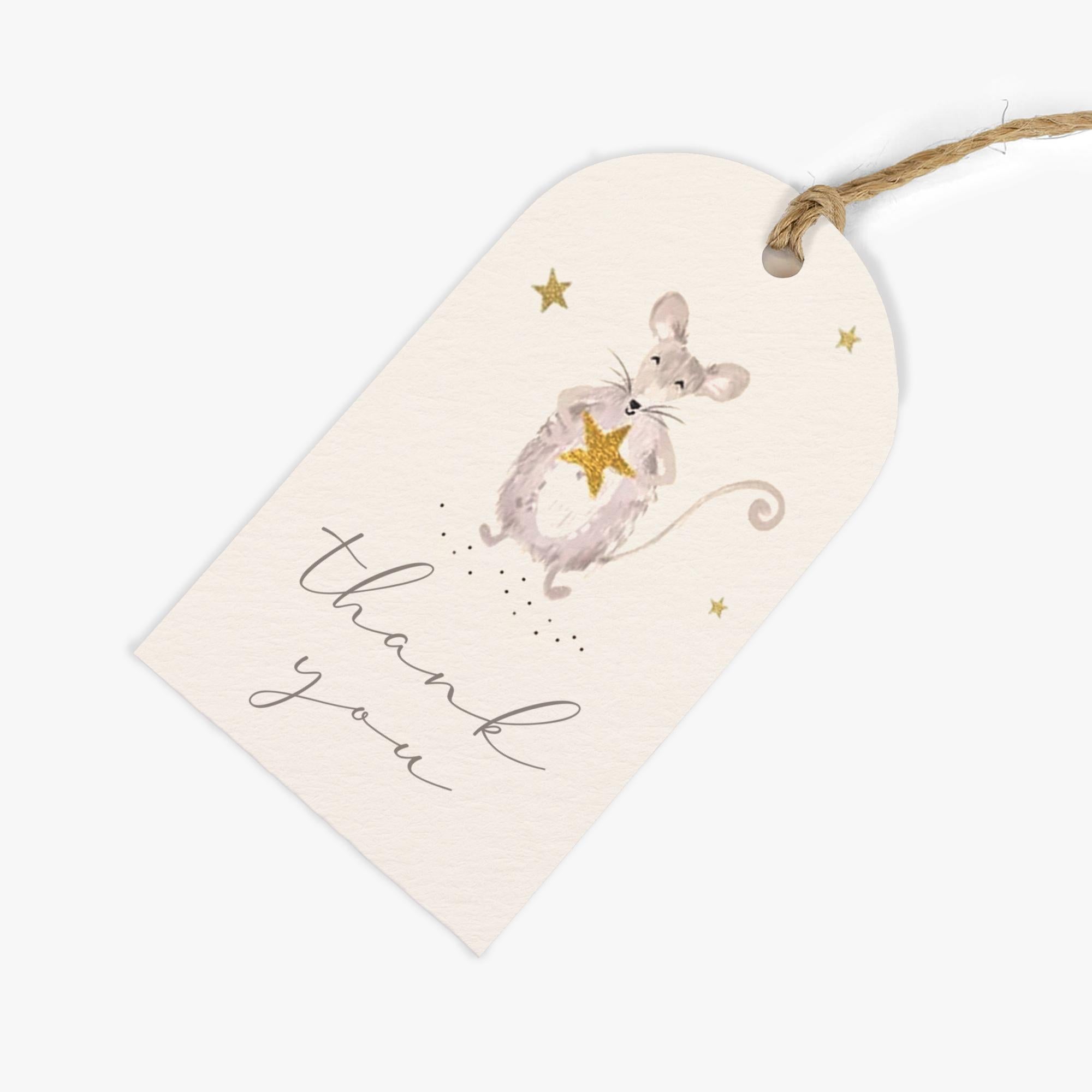 Gift Tag-GWT14 - Thank You Mouse Gift Tags (Pack of 6)-Whistlefish