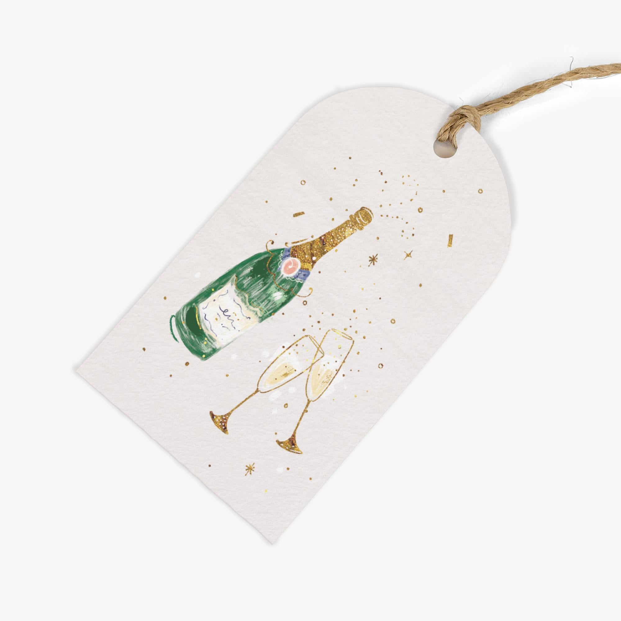 Gift Tag-GWT19 - Champagne Gift Tags (Pack of 6)-Whistlefish