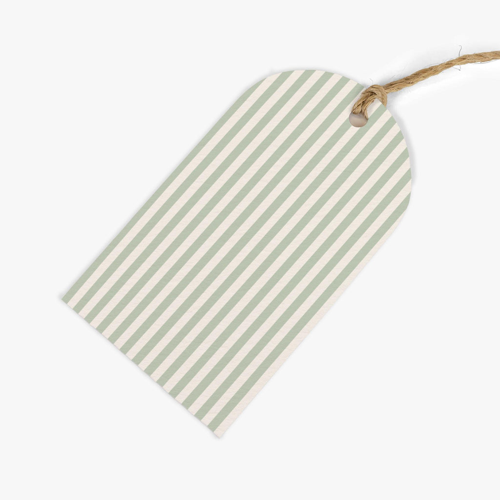 Gift Tag-GWT42 - Green Stripes Gift Tags (Pack of 6)-Whistlefish