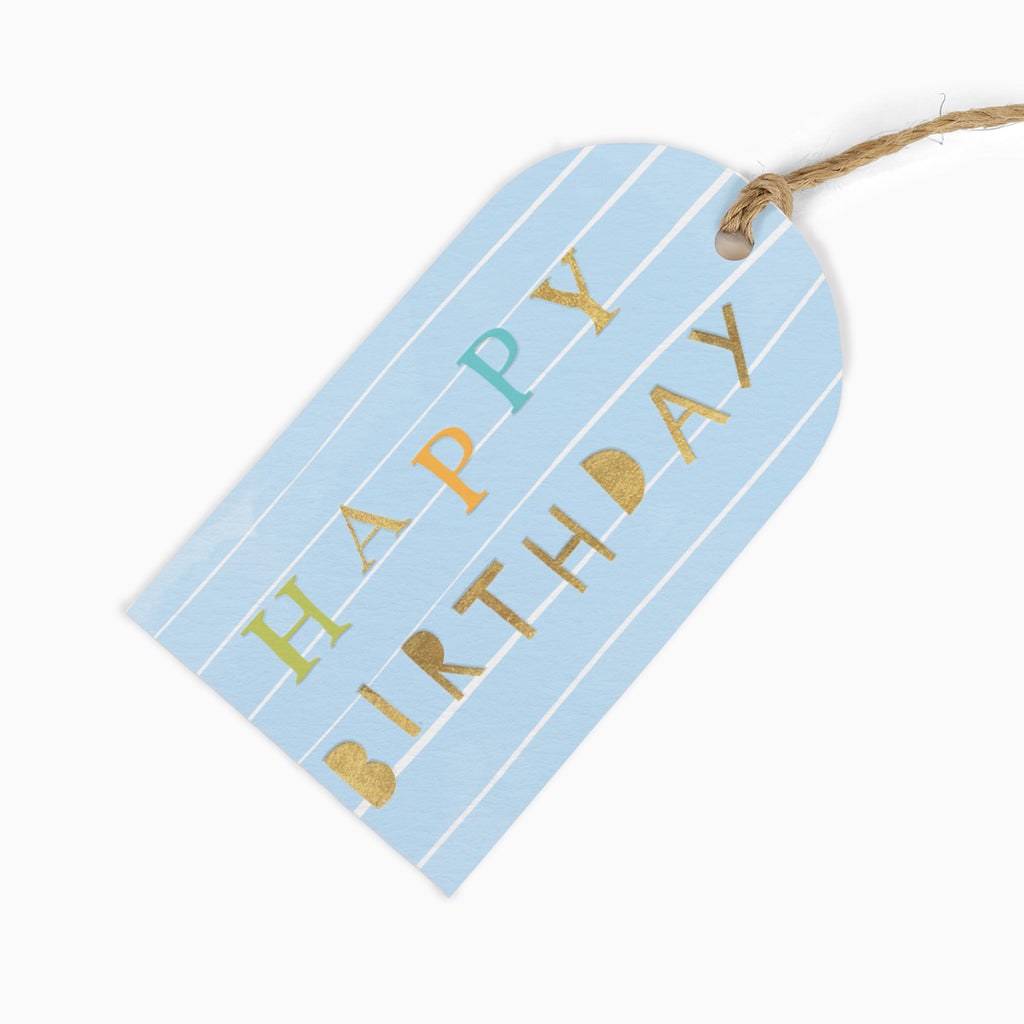 Gift Tag-GWT49 - Happy Birthday Stripes Gift Tag-Whistlefish