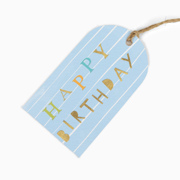 Gift Tag-GWT49 - Happy Birthday Stripes Gift Tag-Whistlefish