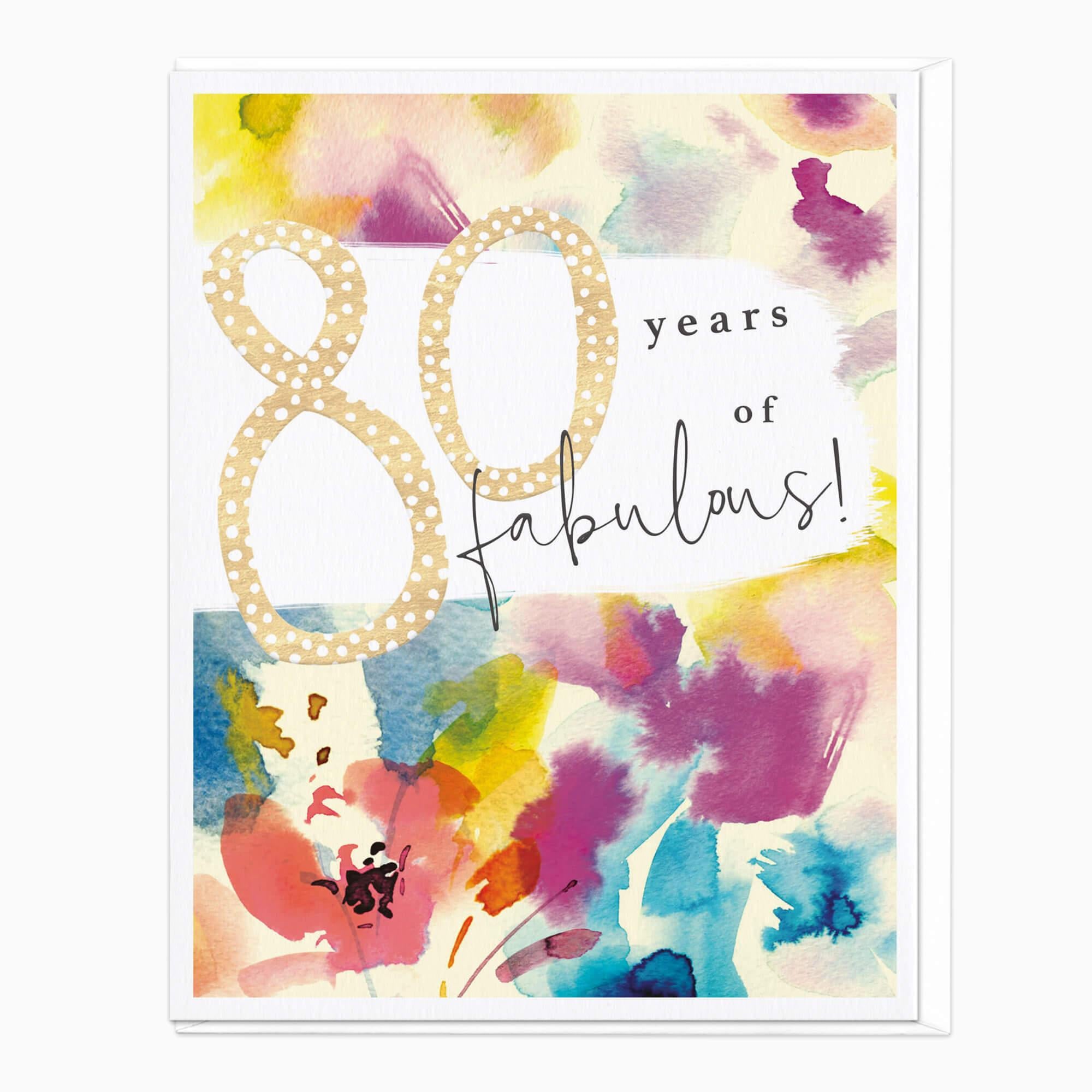 Greeting Card-D718 - 80 & Fabulous Birthday Card-Whistlefish
