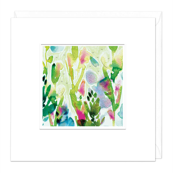 Greeting Card-E067 - Green Watercolour Art Greeting Card-Whistlefish