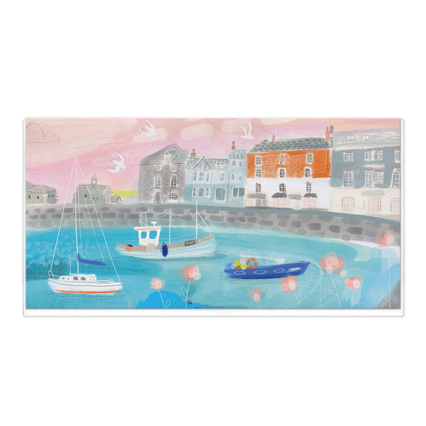 Greeting Card-E091 - Padstow Harbour Landscape Card-Whistlefish