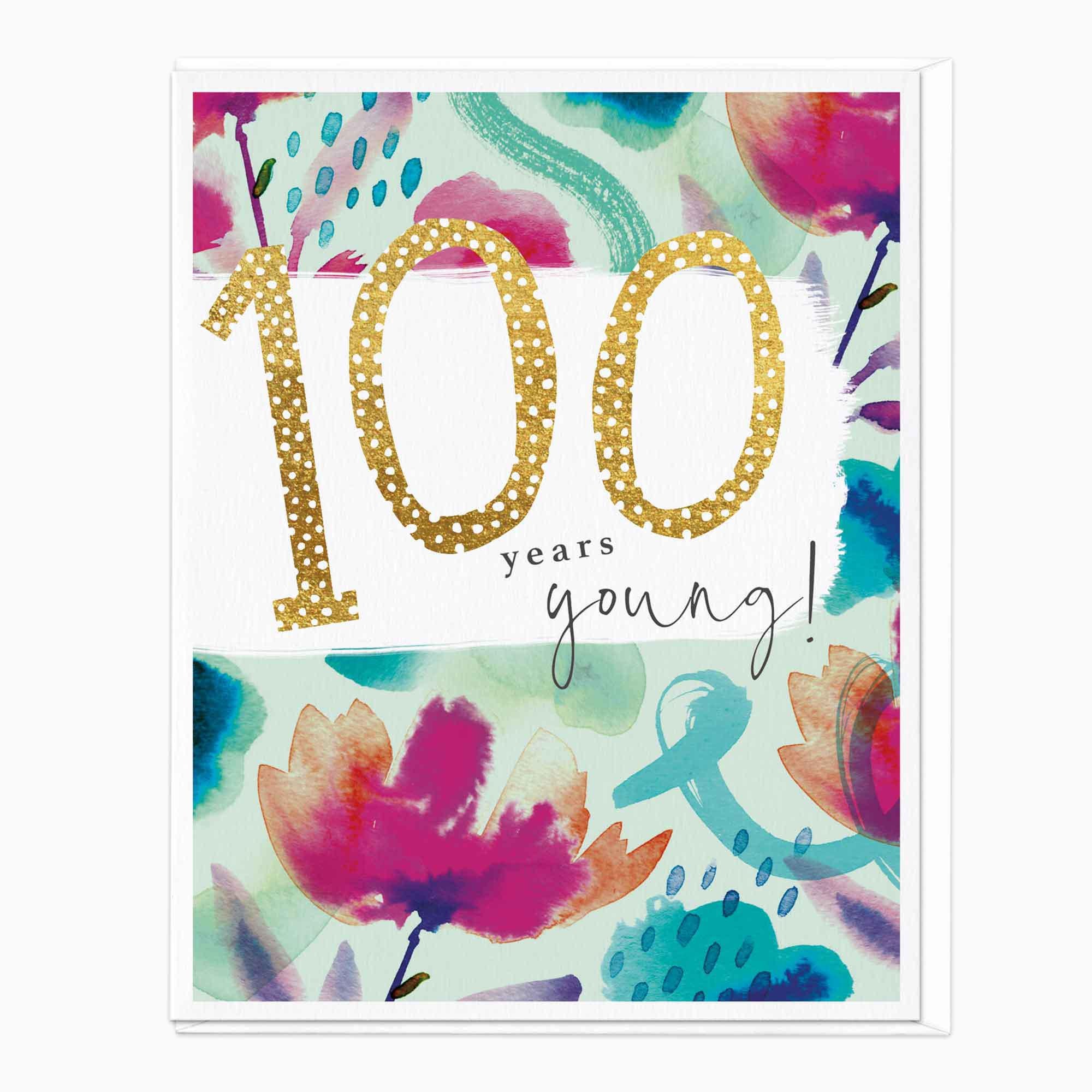 Greeting Card-E126 - 100 Years Young Birthday Card-Whistlefish