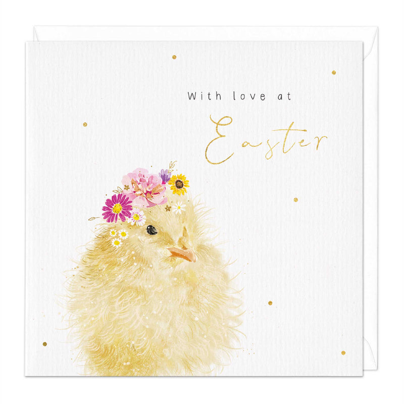 Greeting Card-E129 - With Love At Easter Chick Card-Whistlefish