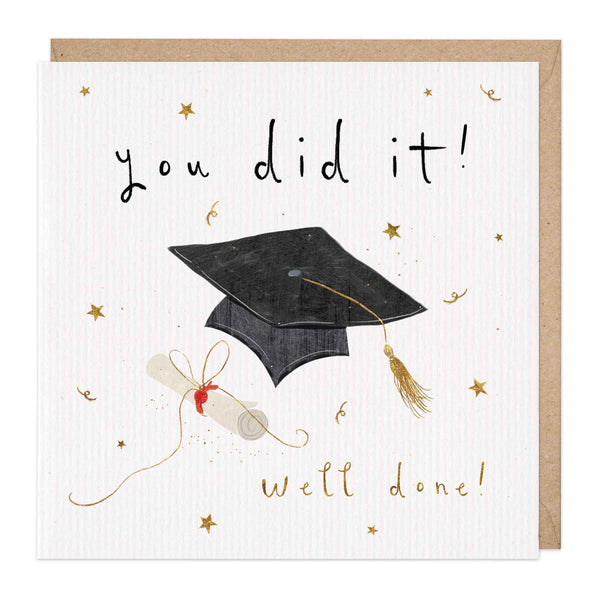 Greeting Card-E179 - You Did It Graduation Hat Card-Whistlefish