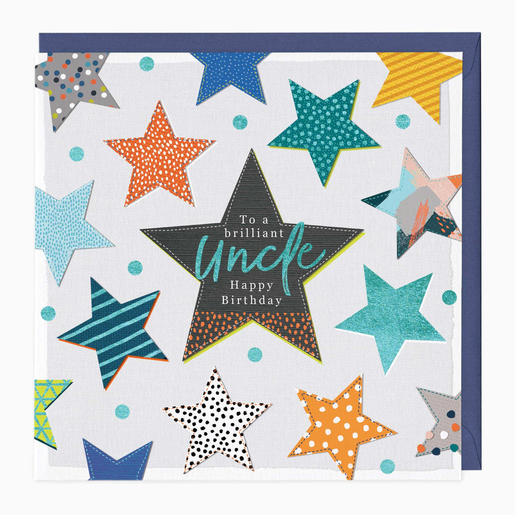 Greeting Card-E214 - Brilliant Uncle Birthday Star Card-Whistlefish