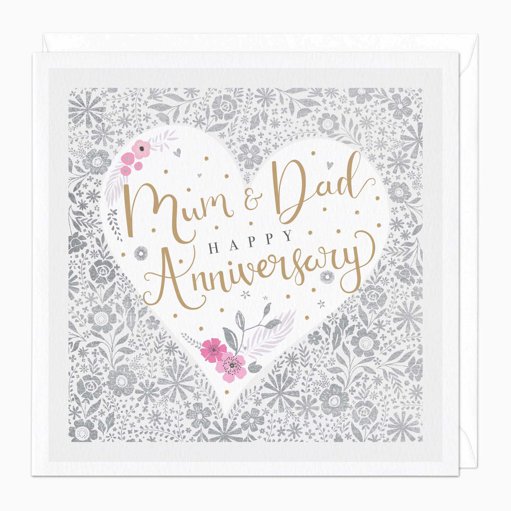 Greeting Card-E267 - Mum And Dad Heart Anniversary Card-Whistlefish