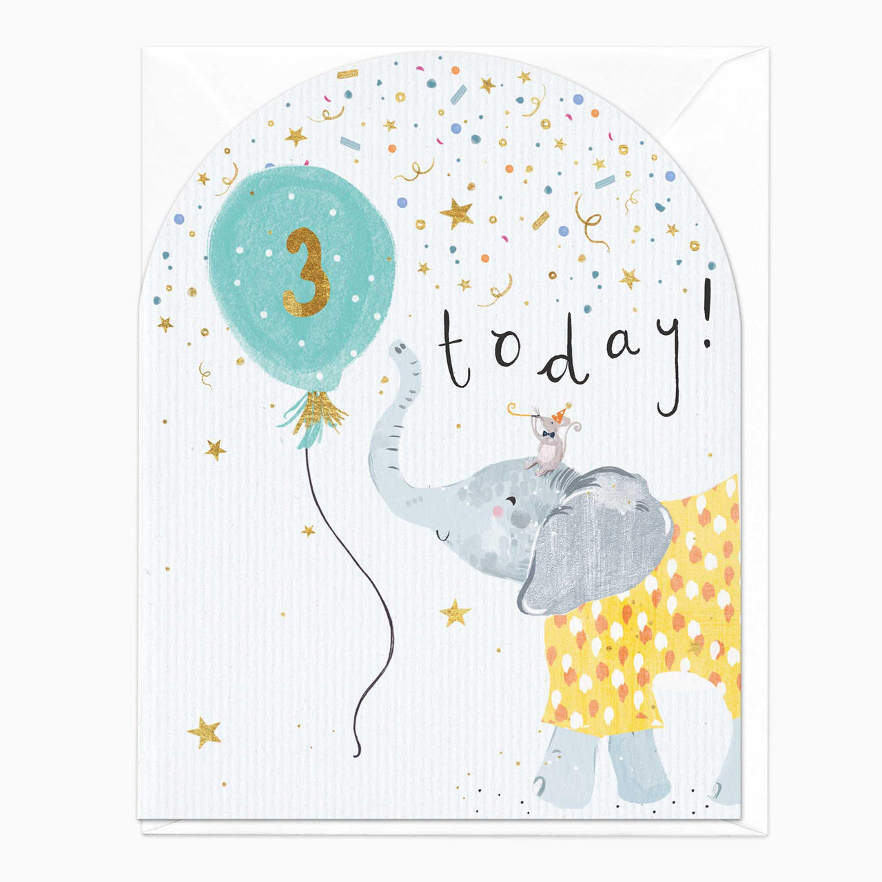 Greeting Card-E331 - 3 Today Elephant Birthday Card-Whistlefish