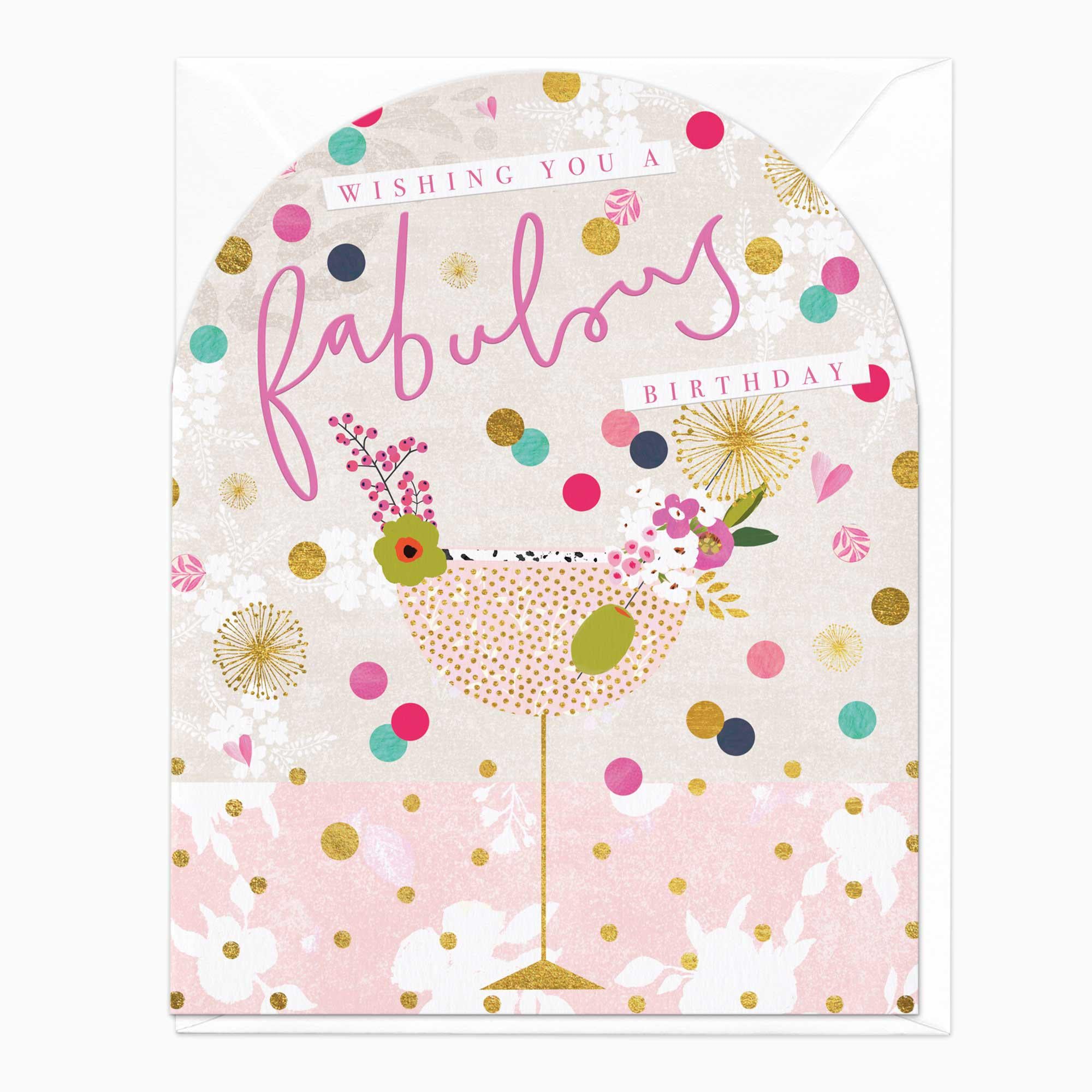 Greeting Card-E464 - Martini Cocktail Birthday Card-Whistlefish
