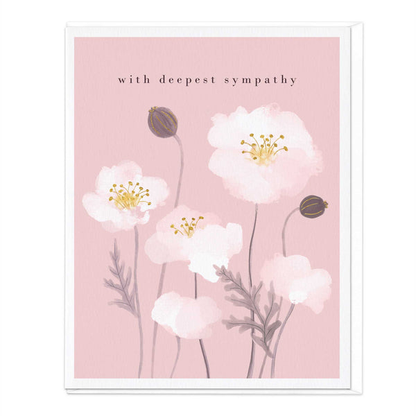 Greeting Card-E498 - Pink Deepest Sympathy Card-Whistlefish