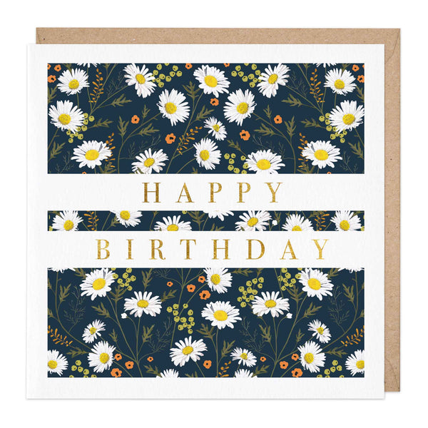 Greeting Card-E503 - Dark Daisy Birthday Card-Whistlefish