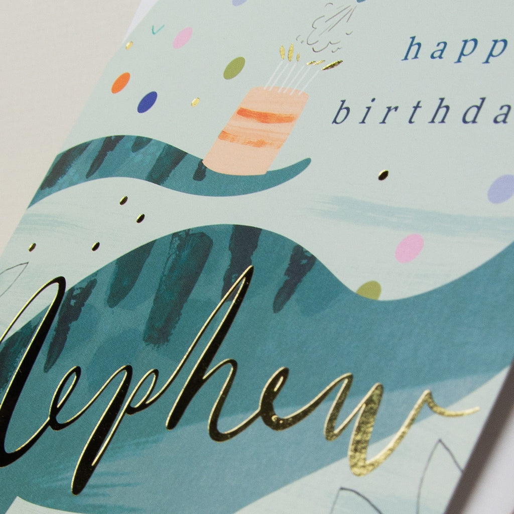 Greeting Card-E557 - Nephew Dinosaur Birthday Card-Whistlefish