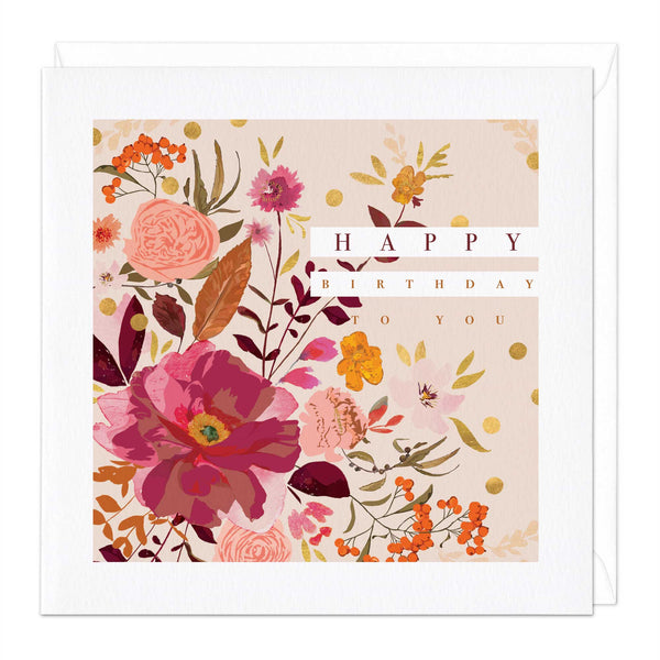 Greeting Card-E571 - Autumn Flowers III Birthday Card-Whistlefish