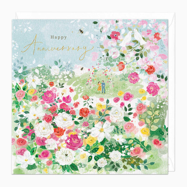 Greeting Card-E572 - Rose Garden Anniversary Card-Whistlefish