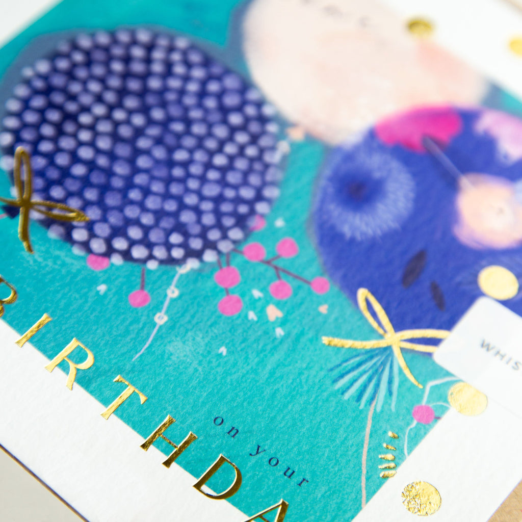 Greeting Card-E579 - Watercolour Balloons Birthday Card-Whistlefish