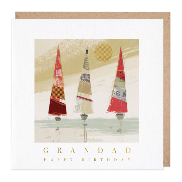 Greeting Card-E590 - Sailing Ships Grandad Birthday Card-Whistlefish