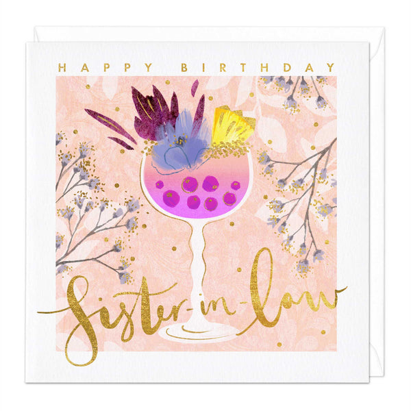 Greeting Card-E597 - Cocktail Sister-In-Law Birthday Card-Whistlefish