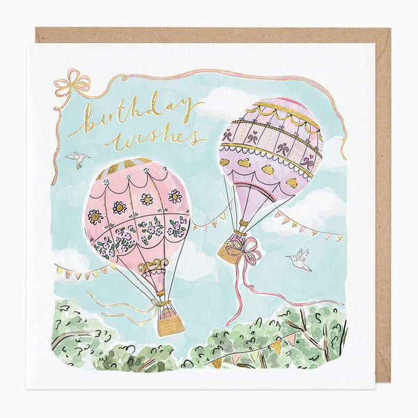 Greeting Card-E612 - Hot Air Balloons Birthday Card-Whistlefish