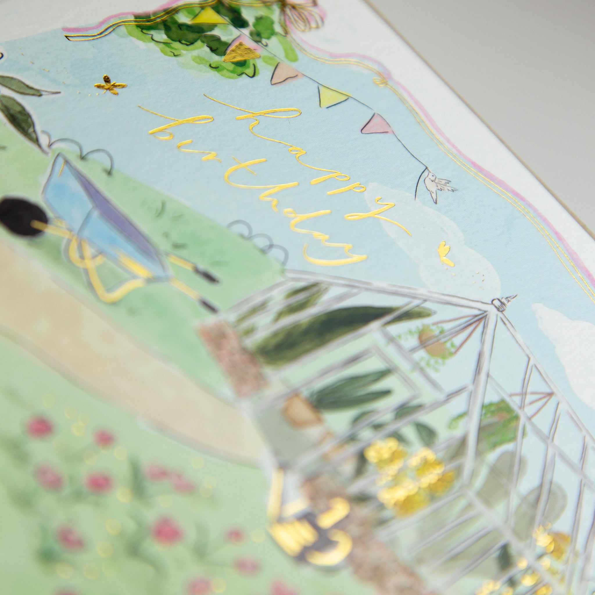 Greeting Card-E613 - Garden Greenhouse Birthday Card-Whistlefish