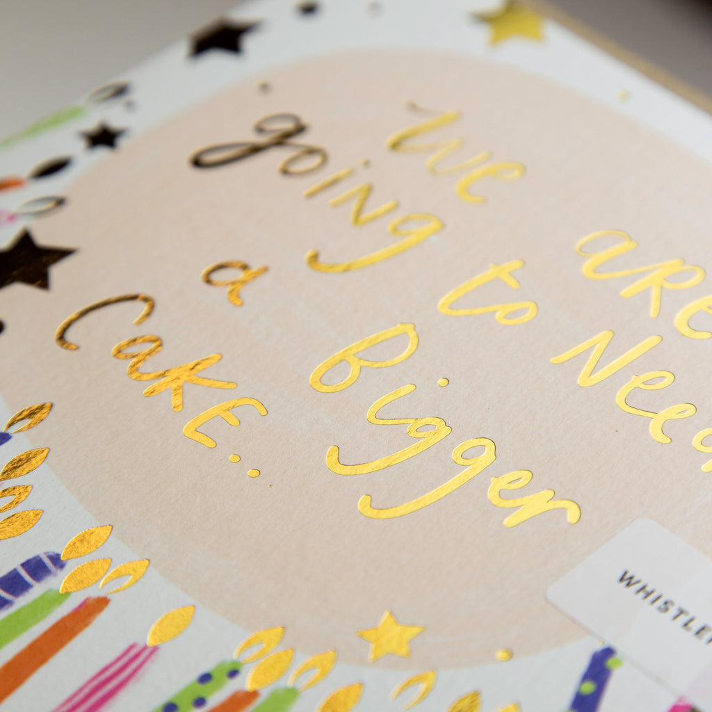 Greeting Card-E627 - A Bigger Cake Birthday Card-Whistlefish