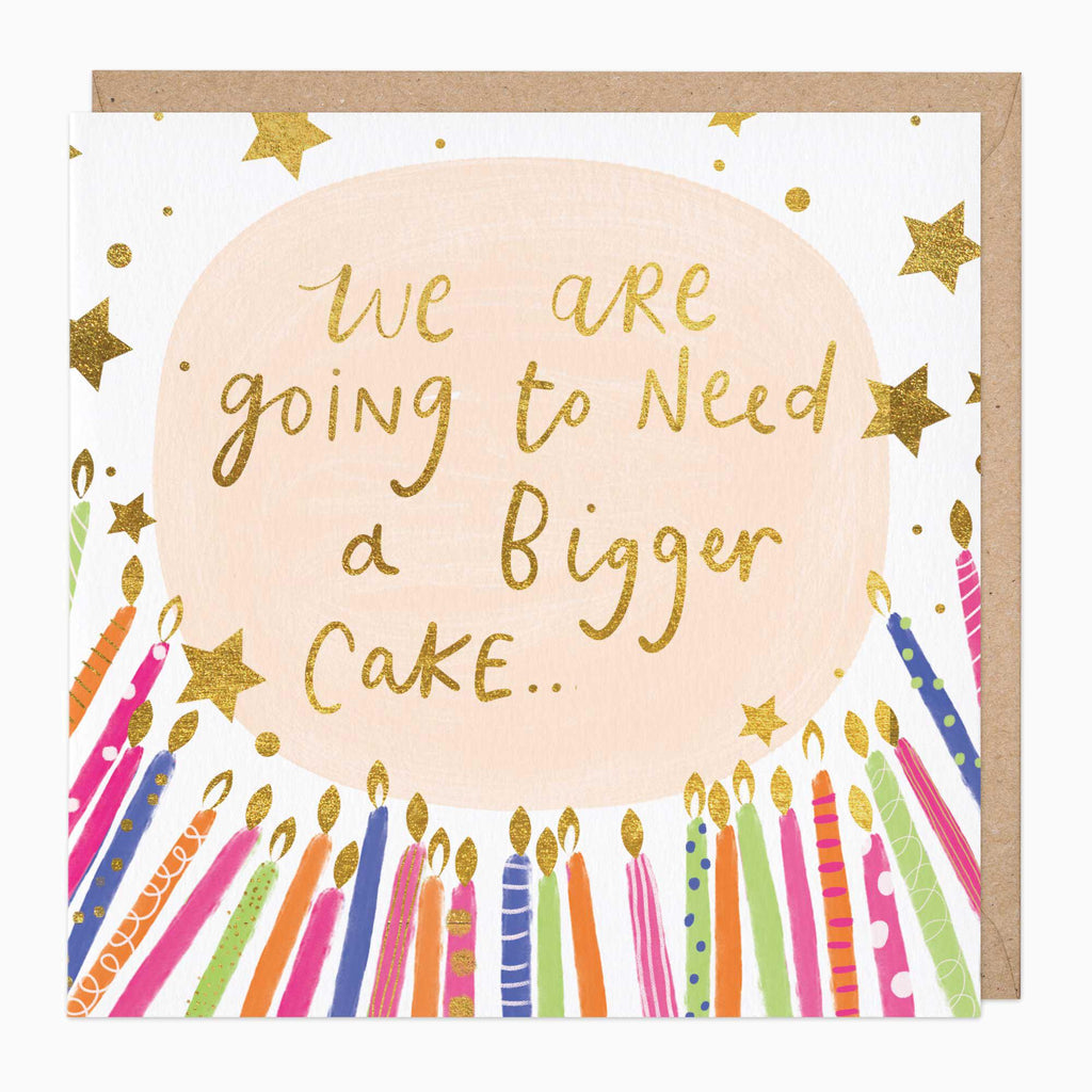 Greeting Card-E627 - A Bigger Cake Birthday Card-Whistlefish
