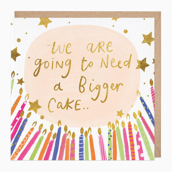 Greeting Card-E627 - A Bigger Cake Birthday Card-Whistlefish