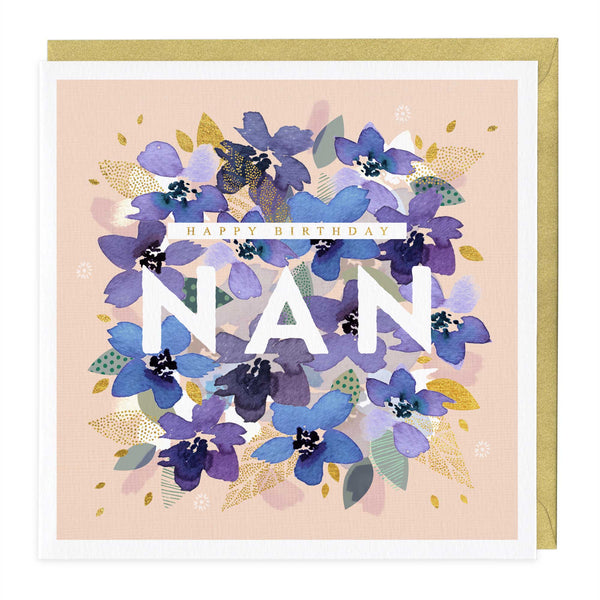 Greeting Card-E656 - Nan floral birthday card-Whistlefish