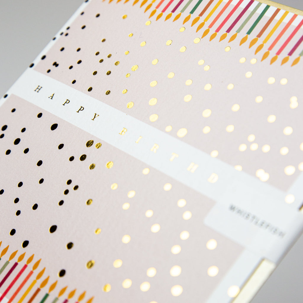 Greeting Card - E693 - Happy Birthday Symmetrical Candles Birthday Card - Happy Birthday Symmetrical Candles Birthday Card - Whistlefish