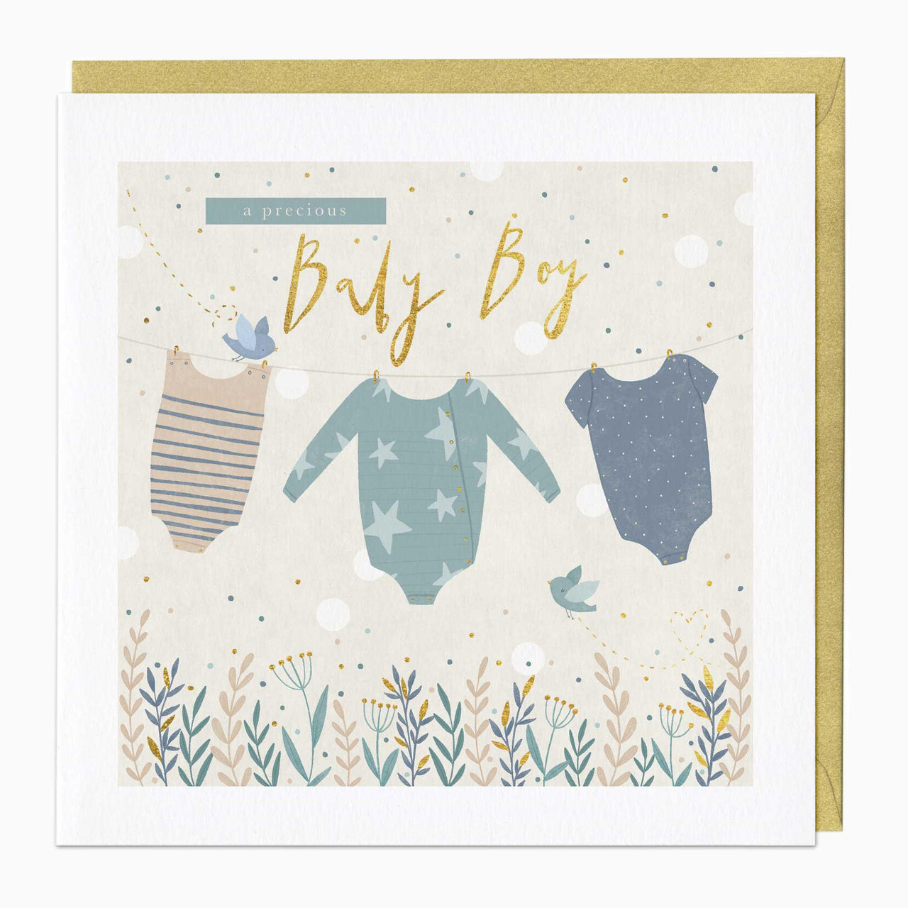 Greeting Card-E702 - Baby Boy Card-Whistlefish