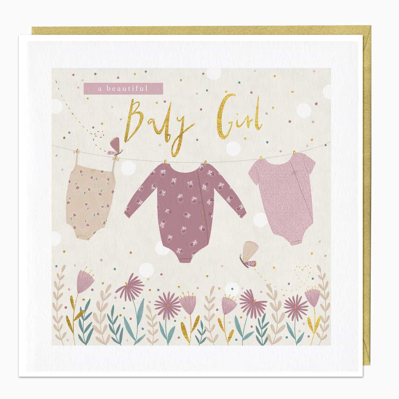 Greeting Card-E703 - Baby Girl Card-Whistlefish