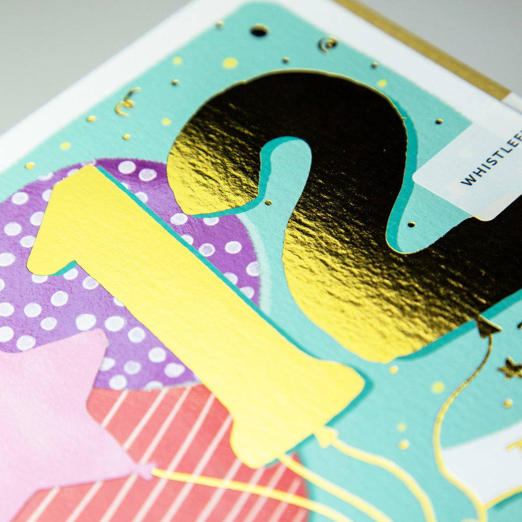 Greeting Card - E719 - 12th Balloon Birthday card - 12th Balloon Birthday card - Whistlefish