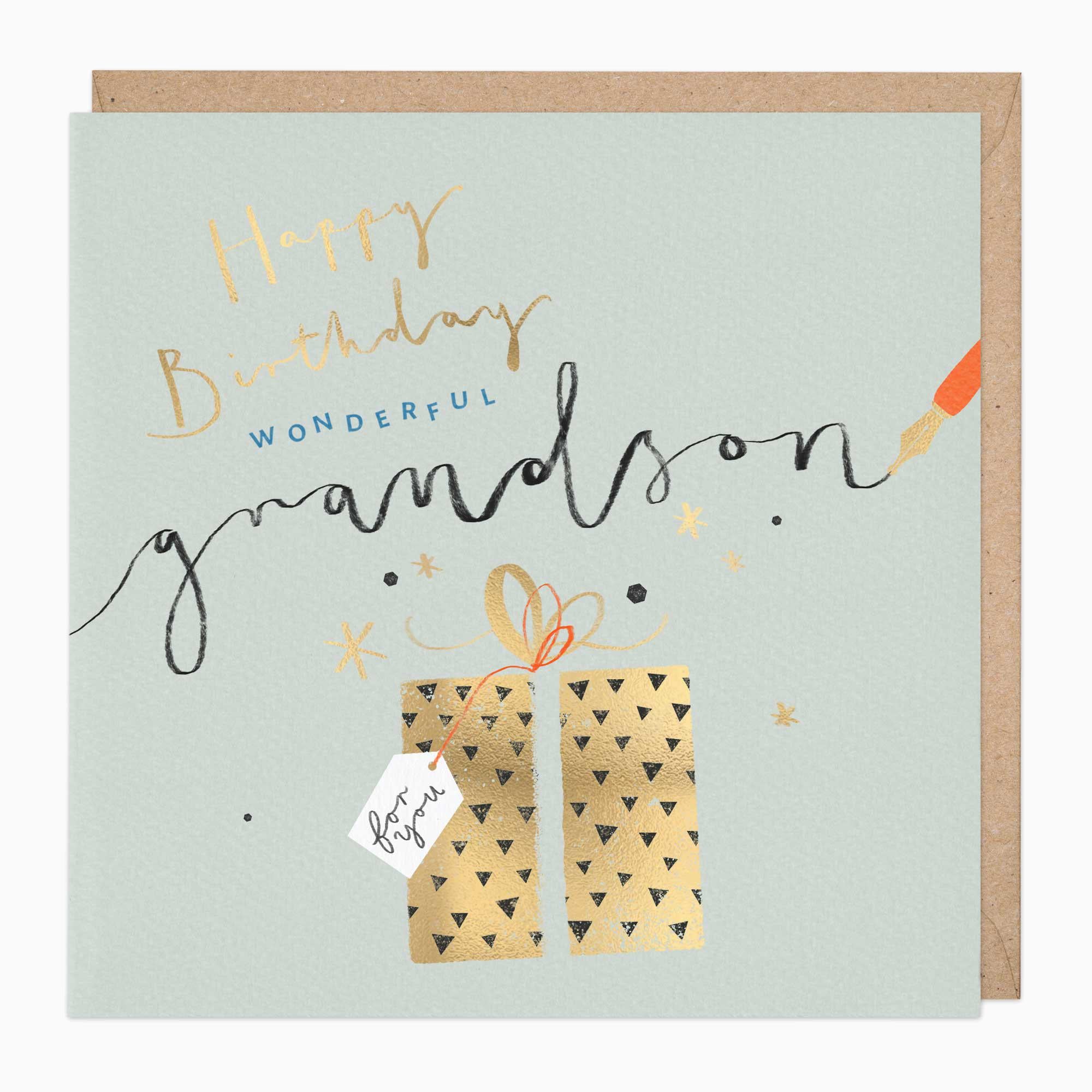 Greeting Card-E725 - Wonderful Grandson Birthday Card-Whistlefish