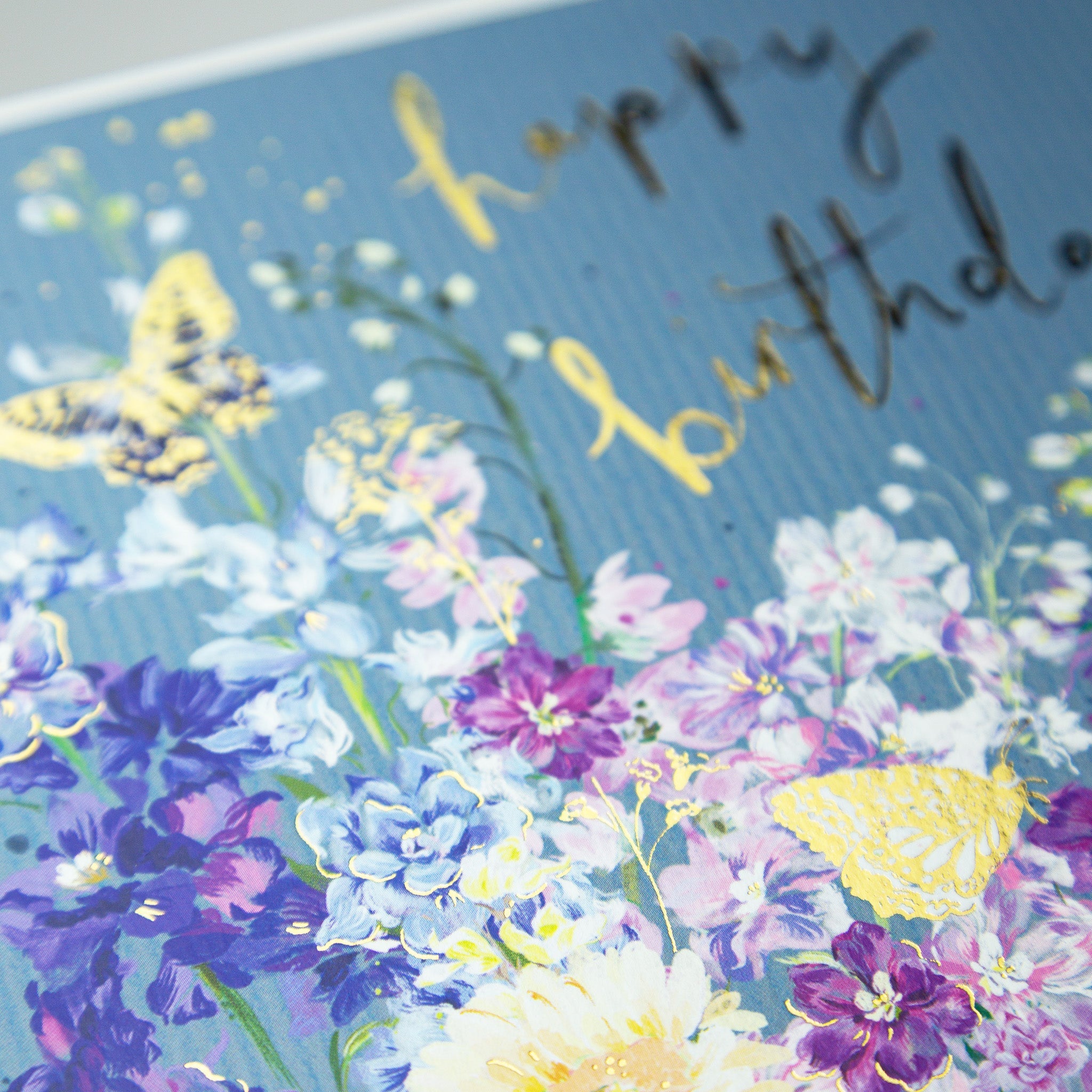 Greeting Card - E726 - Floral Butterfly birthday Card - Floral Butterfly birthday Card - Whistlefish