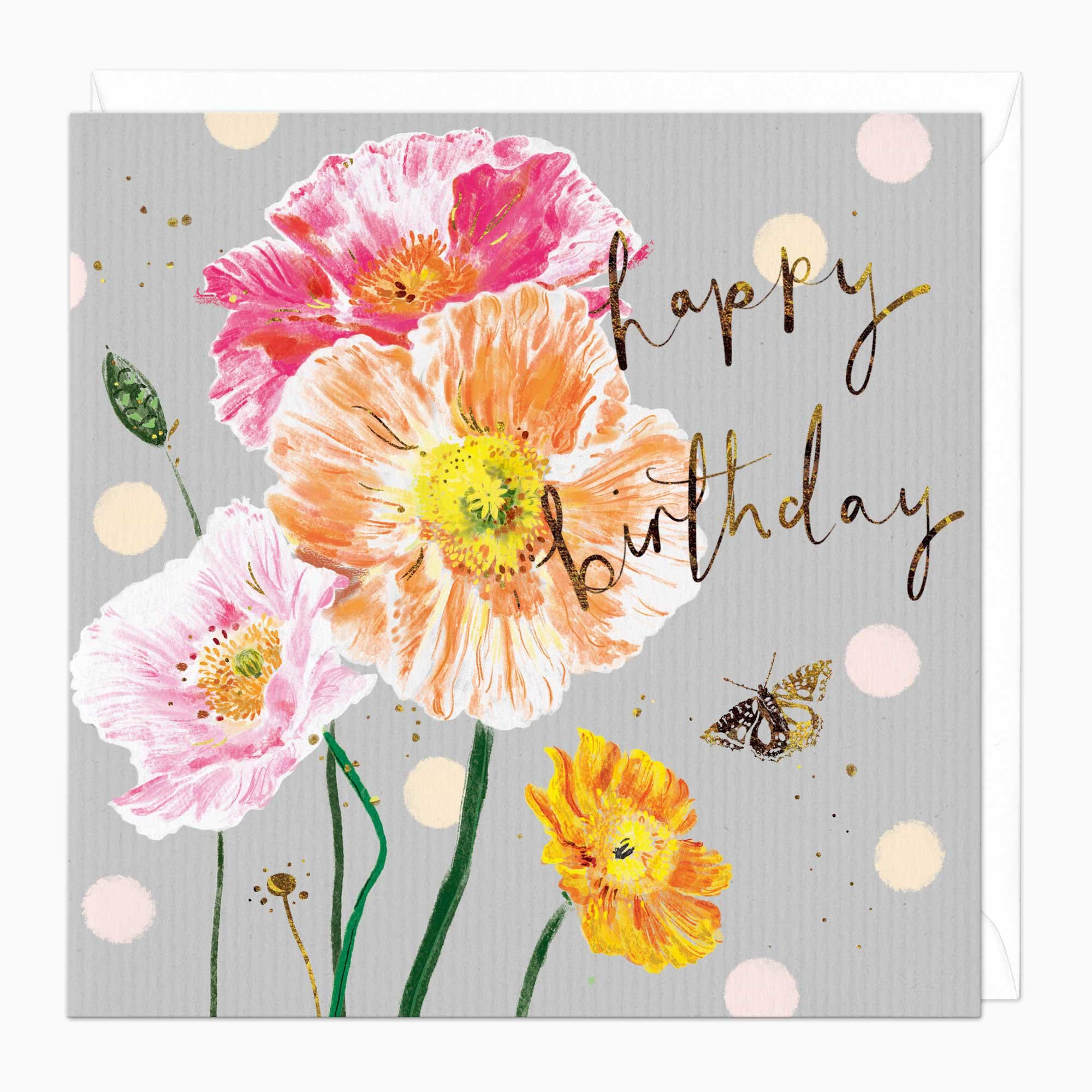 Greeting Card-E728 - Spring Flowers Birthday Card-Whistlefish