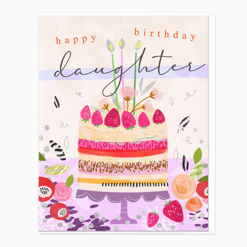 Greeting Card-E759 - Daughter Big Cake Birthday Card-Whistlefish