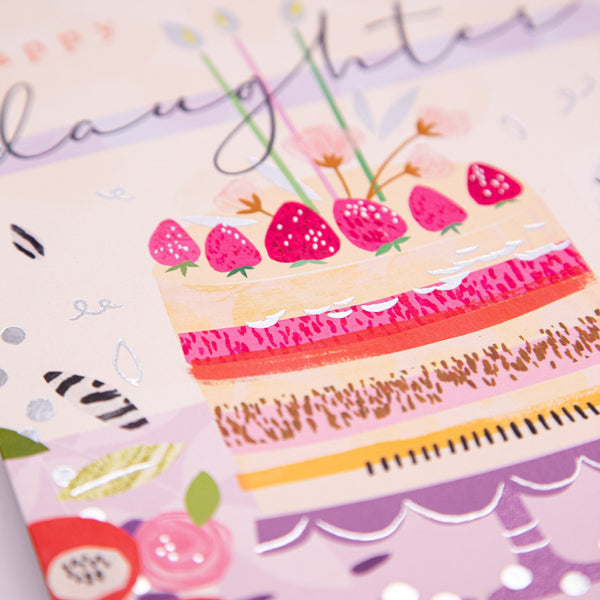 Greeting Card - E759 - Daughter big cake birthday card - 