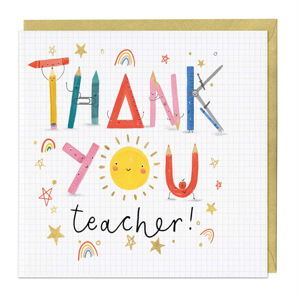 Greeting Card - E761 - Thank You, Teacher Card - Thank You, Teacher Card - Whistlefish