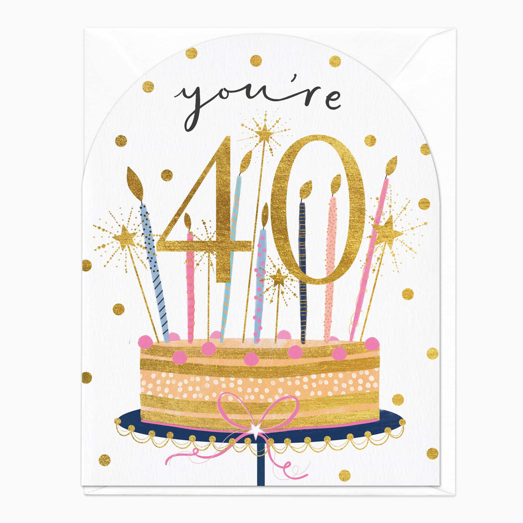 Greeting Card-E776 - You're 40 Birthday Cake Card-Whistlefish