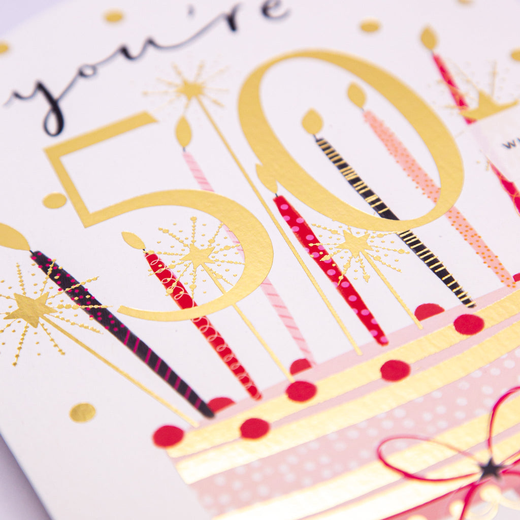 Greeting Card - E777 - You're 50 Birthday Cake card - You're 50 Birthday Cake card - Whistlefish