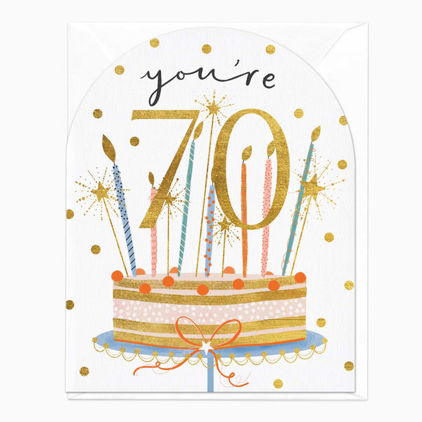 Greeting Card-E779 - You're 70 Birthday Cake Card-Whistlefish
