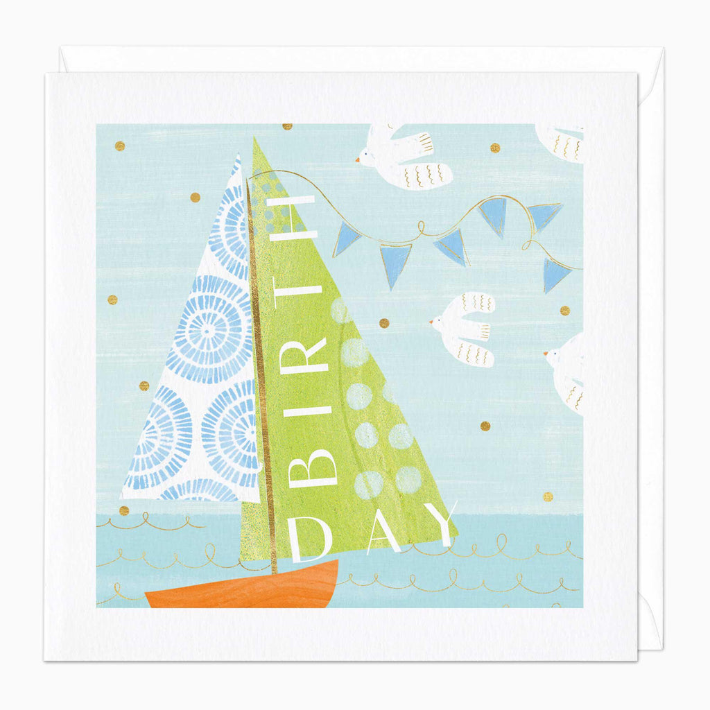 Greeting Card-E803 - Nautical Birthday Voyage Card-Whistlefish