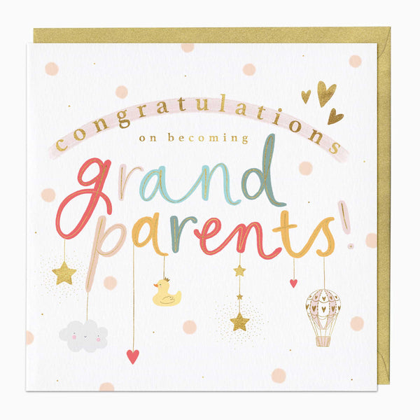 Greeting Card-F032 - Grandparents Mobile Congratulations Card-Whistlefish