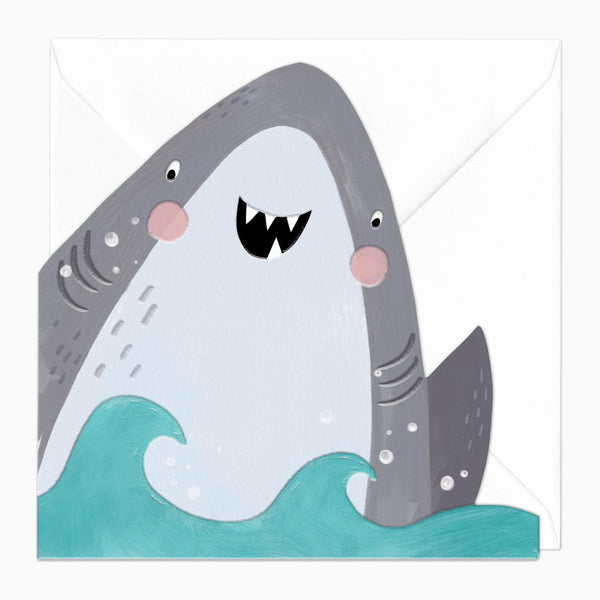 Greeting Card-F051 - Stevie The Shark Cut-Out Card-Whistlefish