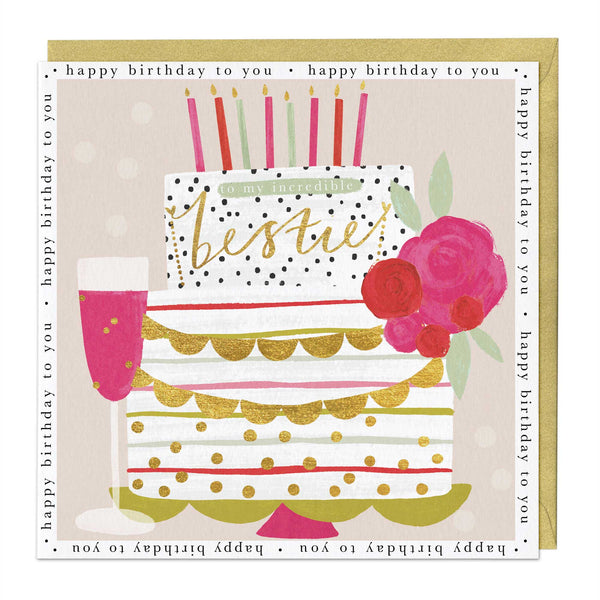 Greeting Card - F099 - To My Incredible Bestie Birthday Card - To My Incredible Bestie Birthday Card - Whistlefish