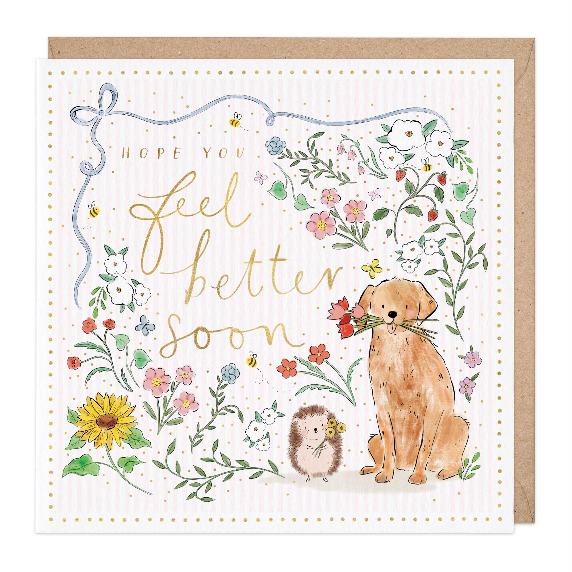 Greeting Card - F107 - Feel Better Retriever Card - Feel Better Retriever Card - Whistlefish