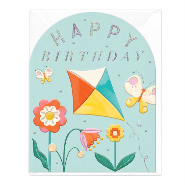Greeting Card - F118 - Flying Kite Birthday Arch Card - Flying Kite Birthday Arch Card - Whistlefish